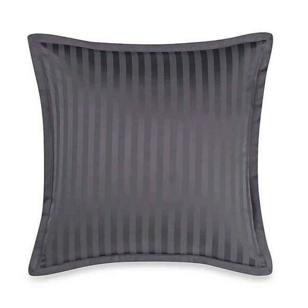 Damask Stripe Reversible Euro Sham Navy 500 Thread Count Egyptian Cotton